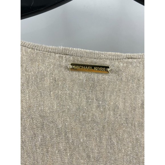 Michael Kors Women's Lightweight Beige Long Sleeve Knit Tunic Top Shirt Medium - Picture 6 of 10